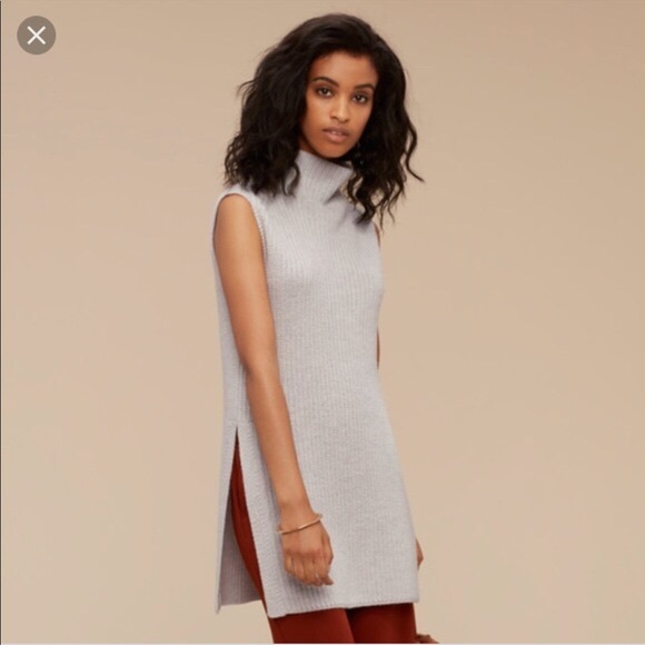 Aritzia Wilfred Durandal Sweater Grey 100% Wool - Picture 3 of 11